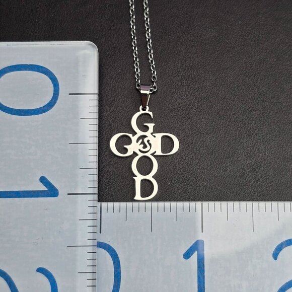 "God Is Good" Cross Pendant Necklace (NWOT) - Picture 3 of 4